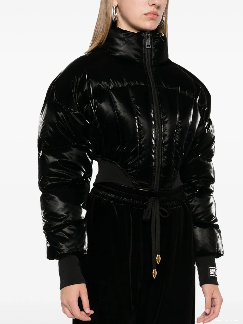 Cheap Jeans laminated Women Couture puffer jacket Versace 0812
